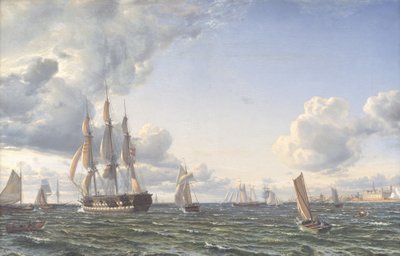 Linerskipet "Valdemar" krysser Øresund for en frisk brasmebrettsurfing av Emanuel Larsen