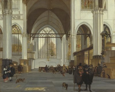 Interiør i den gamle kirken, Amsterdam, 1659 av Emanuel de Witte