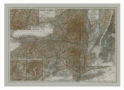 Kart over New York, ca 1900-tallet. av Emery Walker