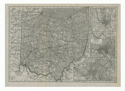 Kart over Ohio, USA, ca 1910-tallet. av Emery Walker