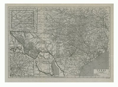 Kart over Texas, USA, ca 1910-tallet. av Emery Walker