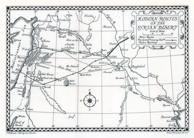 Jernbane- og motorveier og rørledninger, Syrisk ørken, 1937 av Emery Walker