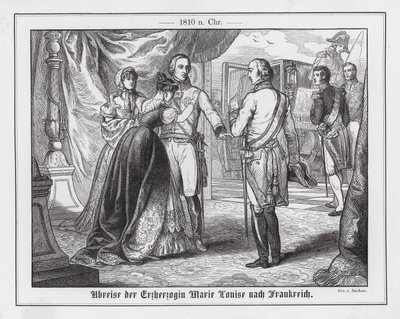 Avreise av erkehertuginne Marie Louise av Østerrike til Frankrike av Emil Eugen Sachsse