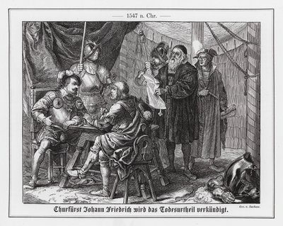 Johan Fredrik I, kurfyrste av Sachsen, mottok sin dødsdom av Emil Eugen Sachsse