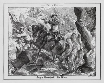 Prins Eugene av Savoy og den østerrikske hæren som krysser Alpene av Emil Eugen Sachsse