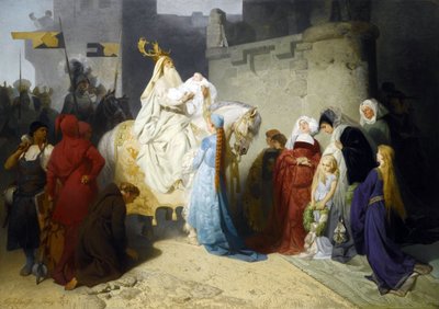 Merlin presentant le futur roi Arthur - Merlin presenterer den fremtidige kong Arthur par Emil Johann Lauffer (1837-1909) av Emil Johann Lauffer