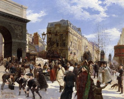 The Grands Boulevards, Porte St. Martin, Paris av Emil Lindemann