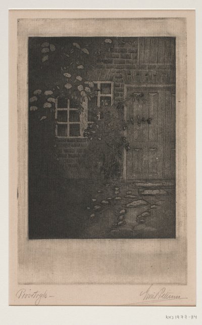 Husvegg med blomster av Emil Petersen
