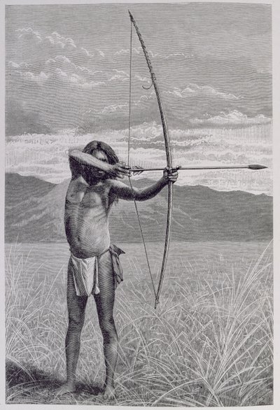 En veddah fra Ceylon som skyter med buen, fra 