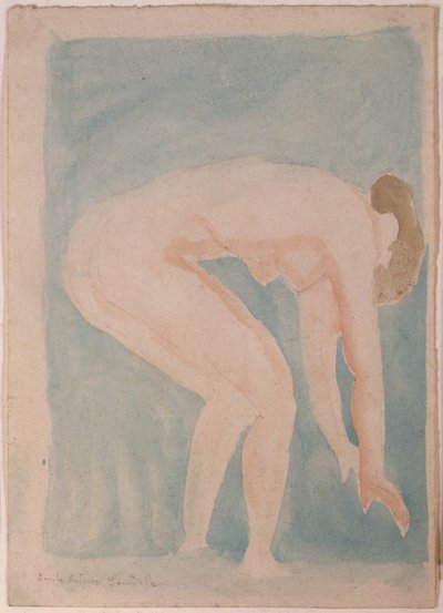 Studie av en naken (akvarell) av Emile Antoine Bourdelle