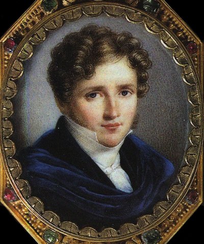 Portrett av forfatteren Alfred de Vigny, Litografi av Emile Lassalle av Emile (after) Lassalle
