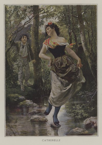 Cathinelle (farge litho) av Emile Antoine (after) Bayard