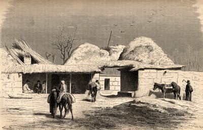 En caravanserai i Tasjkent, Usbekistan, illustrasjon fra 