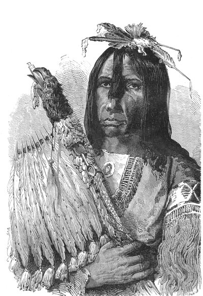 Sjef for CREEKS-indianerne, fra sørøst i USA. av Emile Antoine Bayard