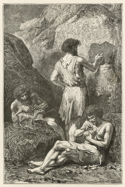 Forløperne til Raphael og Michelangelo, eller fødselen av kunsten å tegne og skulptur på reinens tid av Emile Antoine Bayard