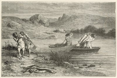 Fiskere i polert steintid av Emile Antoine Bayard
