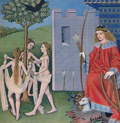 Loves Game of Chess - Apollo ser på musene danse, 1937 av Emile Aurele van Moe