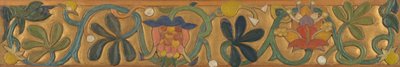 Brett dekorert med sener og blomster av Emile Bernard