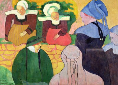 Bretonske kvinner på en vegg av Emile Bernard