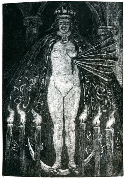 Illustrasjon for dikt av Charles Baudelaire (1821-67) (gravering) (s/hvitt foto) av Emile Bernard