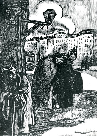 Illustrasjon til dikt av Charles Baudelaire (1821-67) (tresnitt) (s/hvitt foto) av Emile Bernard