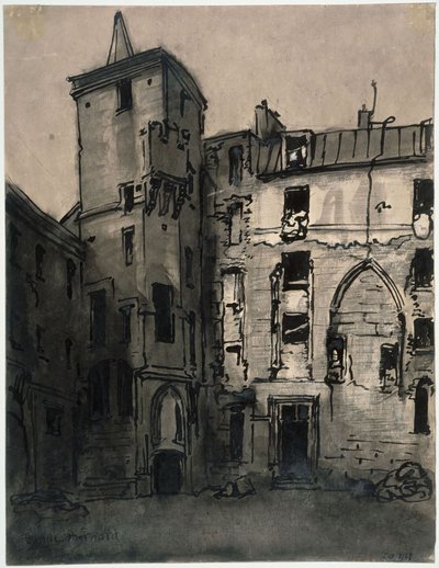 Gårdsplassen ved Hôtel de Sens av Emile Bernard
