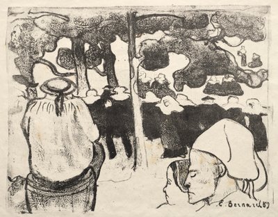 Les Bretonneries: Bryllup i Bretagne (La Noce en Bretange) av Emile Bernard