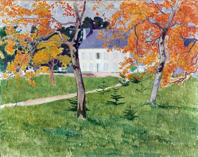Hus blant trærne - Maleri av Emile Bernard (1868-1941), olje på lerret av Emile Bernard