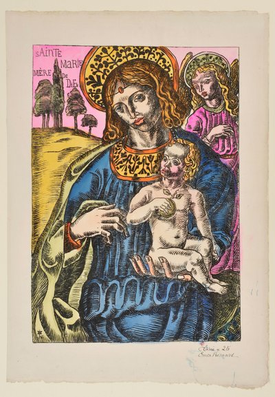 Sainte Marie Mutter Gottes: Die Jungfrau und der Engel mit Nimbus av Emile Bernard