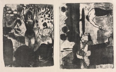 Sanger på Café-Concert og The Harvesters (Les Moissonneurs) av Emile Bernard