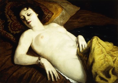 Sove naken med armbånd; Nu Couche au armbånd, 1930 av Emile Bernard