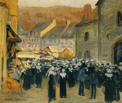 Markedet ved Pont-Aven; Markedet ved Pont-Aven, 1886 av Emile Bernard