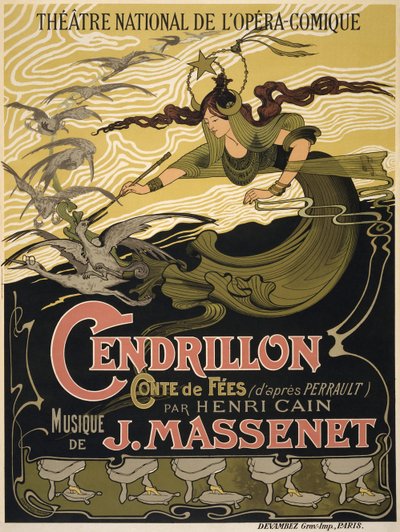 Plakat for Opera Cendrillon av Jules Massenet, 1899 av Émile Bertrand