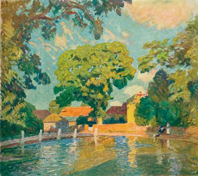 The Village Pond, Upton Grey, c1914 av Emile Claus