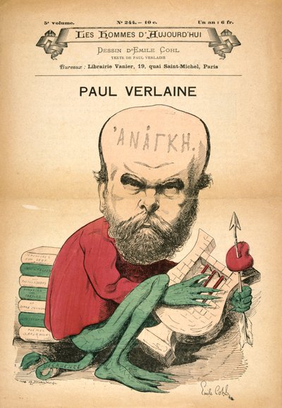 Paul Verlaine som dekadanse, ca 1880-tallet av Emile Cohl