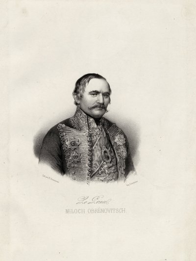 Milo Obrenovic I 1780-1860, prins av Serbia, ca. 1838 av Emile Desmaisons