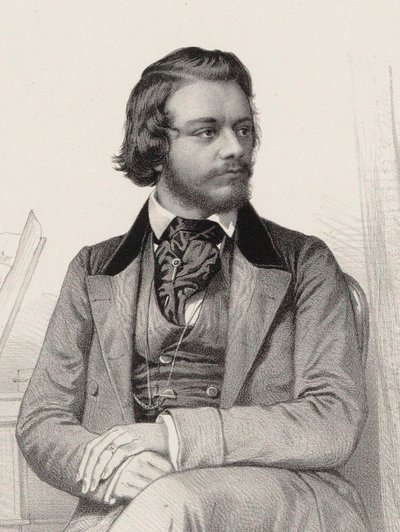 Portrett av pianisten og komponisten Theodor Leschetizky 1830-1915, ca 1860. av Emile Desmaisons