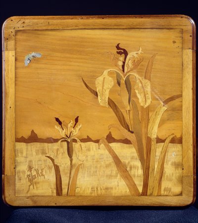 Bord i jugendstil, av Emile Galle (1846-1904), valnøtt med finerfinish og ulike treslag, detalj, Frankrike, 1900-tallet av Emile Galle