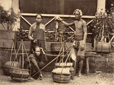 Frukthandlere, Cochinchina, 1866. av Emile Gsell