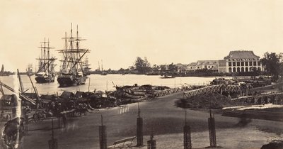 Utsikt over etableringen av Imperial Messageries, 1866. av Emile Gsell