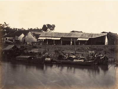 Utsikt over den kinesiske byen Cholen-ark nr. 2, Saigon, Cochinchina, 1866. av Emile Gsell