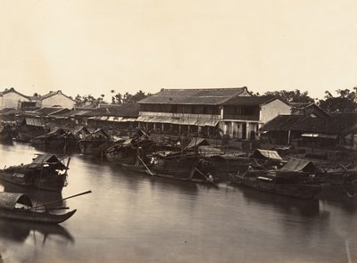 Utsikt over den kinesiske byen Cholen-ark nr. 3, Saigon, Cochin Kina, 1866. av Emile Gsell