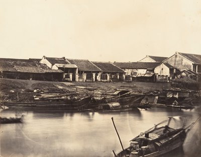 Utsikt over den kinesiske byen Cholen-ark nr. 4, 1866. av Emile Gsell