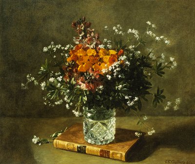 Et blomsterstilleben, 1872 av Emile Gustave Couder