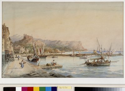 Utsikt over havnen i Cassis Akvarell av Emile Henry (1822-1920) Fondation regards de Provence, Marseille av Emile Henry
