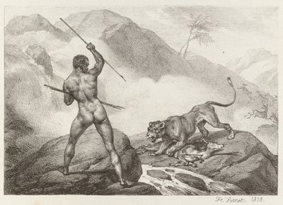 Afrikansk jeger av Emile Jean Horace Vernet