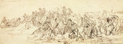 Kryss av Loire i oktober 1793 (blekk på papir) av Emile Jean Horace Vernet