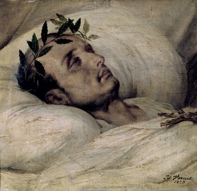 Napoleon I (1769-1821) på sitt dødsleie av Emile Jean Horace Vernet