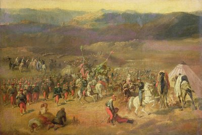 Fangsten av følget av Abd-el-Kader (1808-83) eller slaget ved Isly 14. august 1844, 1844-63 av Emile Jean Horace Vernet