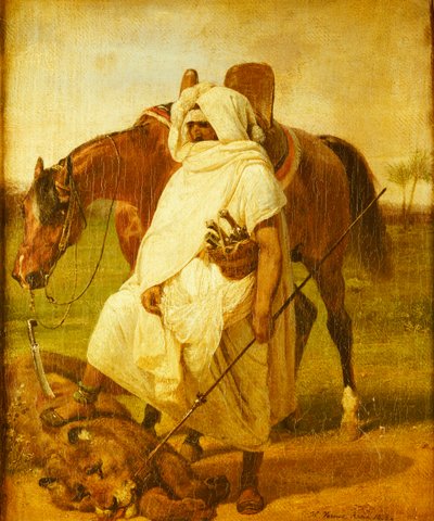 Løvejegeren, 1833 av Emile Jean Horace Vernet
